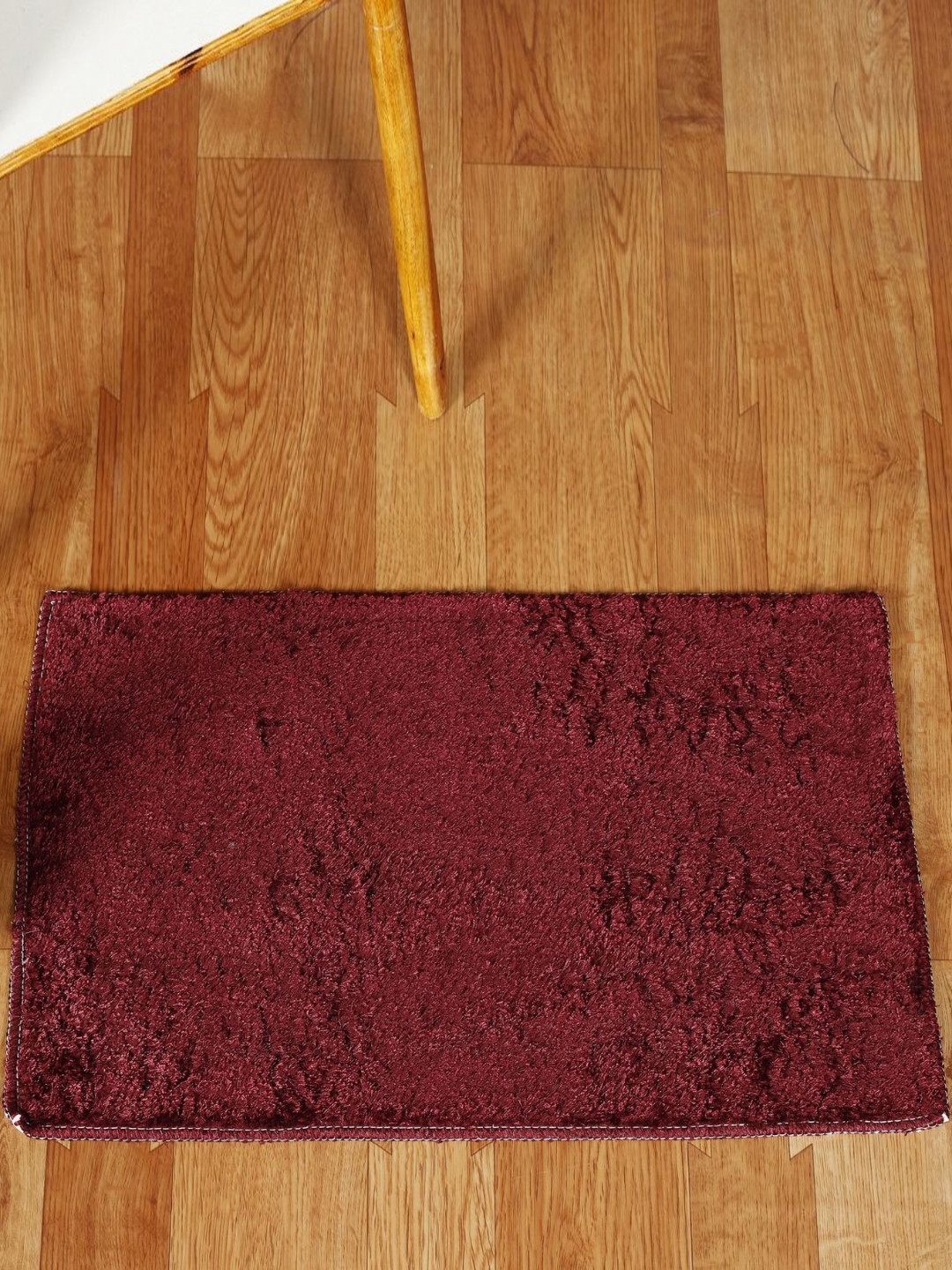 HANDICRAFT PALACE Maroon Rectangular Anti-Skid Doormat