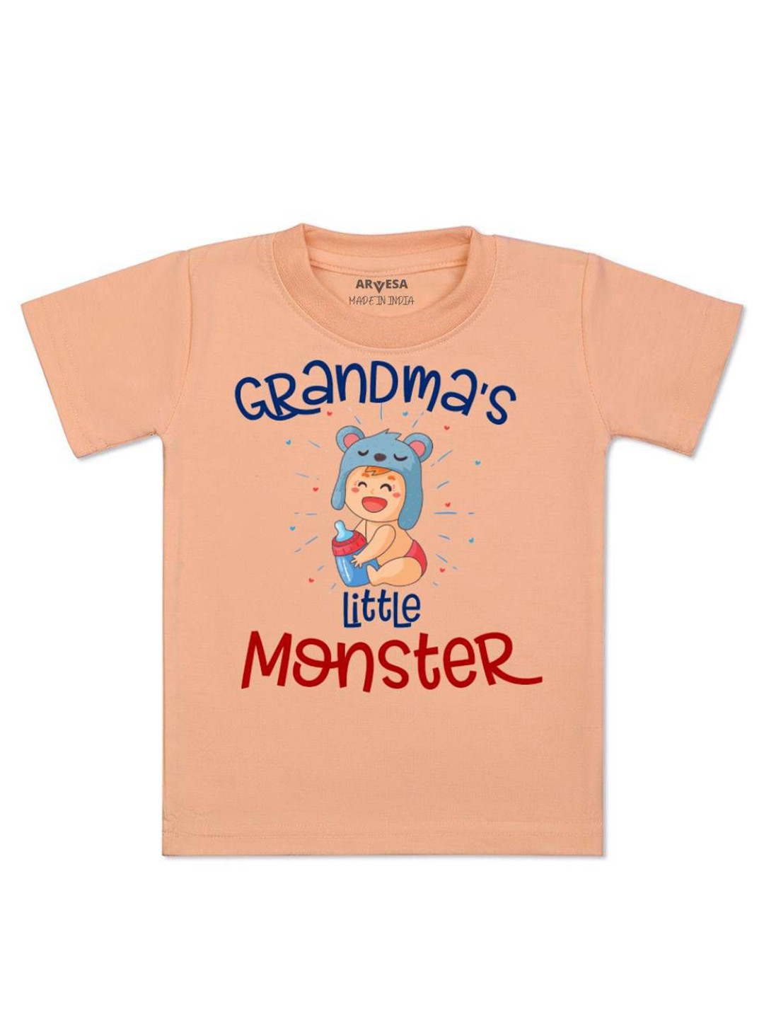 Arvesa Kids Grandma Little Monster Printed Tshirt