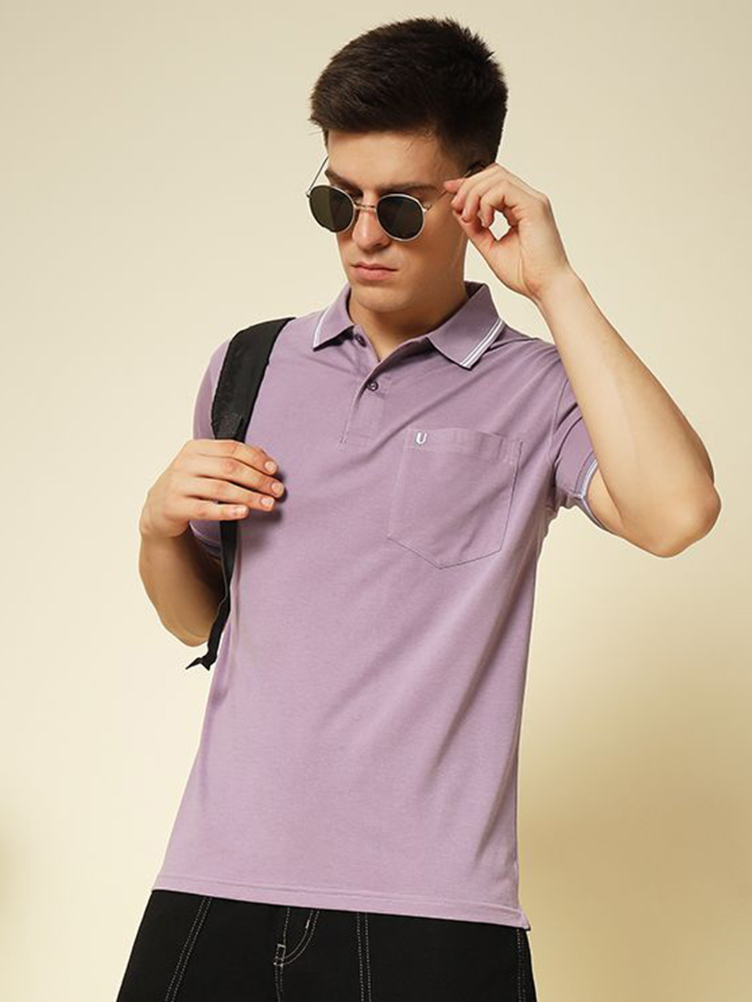 UNIBERRY Men Polo Collar Pockets T-shirt