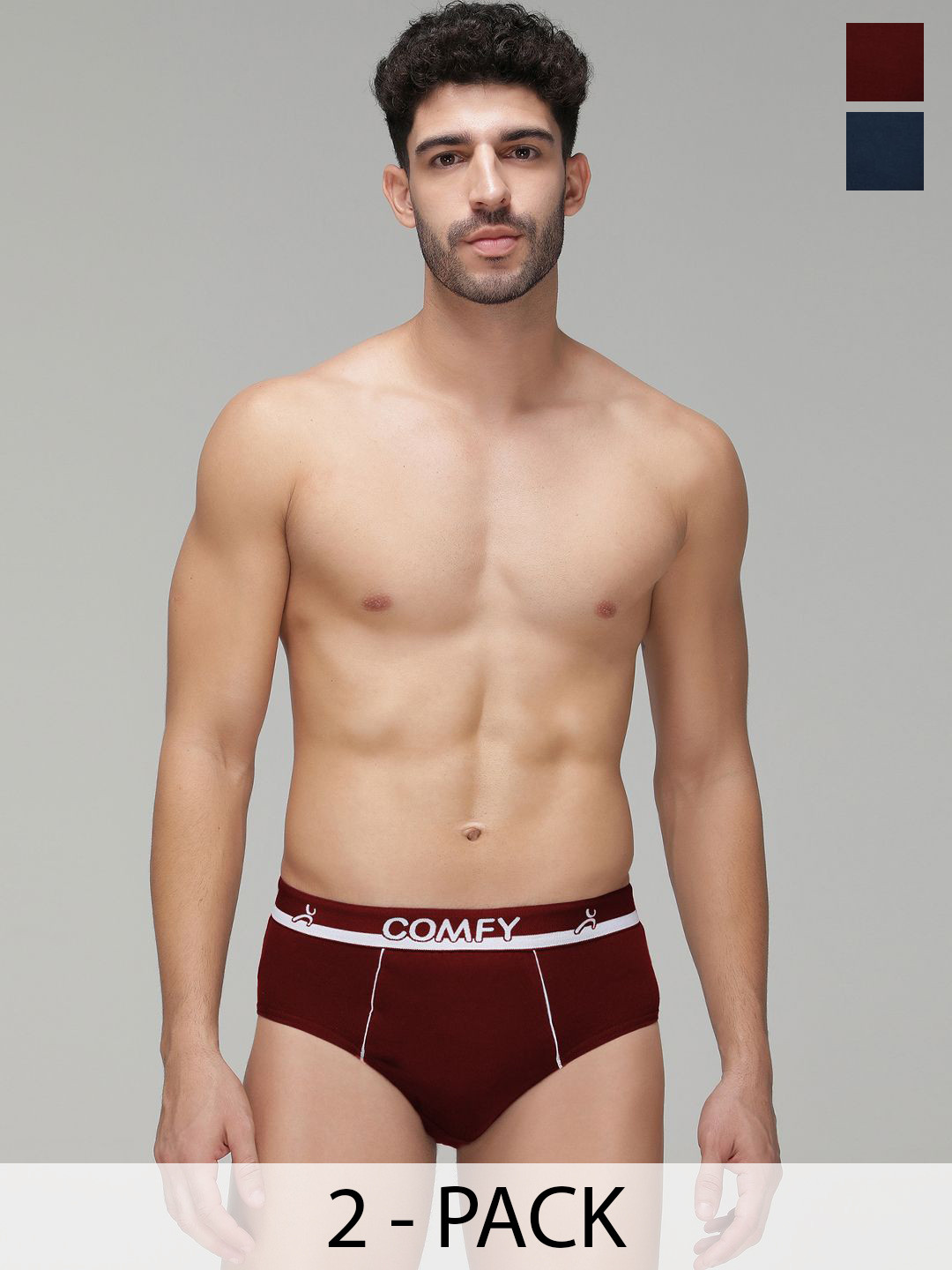 AMUL COMFY Pack Of 2 Pure Cotton Mid-Rise Basic Briefs AC-CBRIOE-MA-AF-XL-2PC