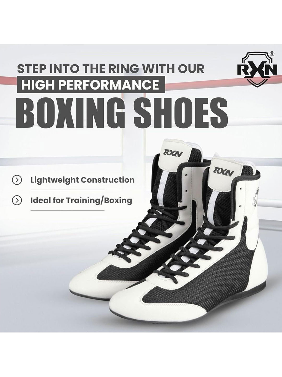 RXN Men Leather High-Top Training or Gym Non-Marking Shoes