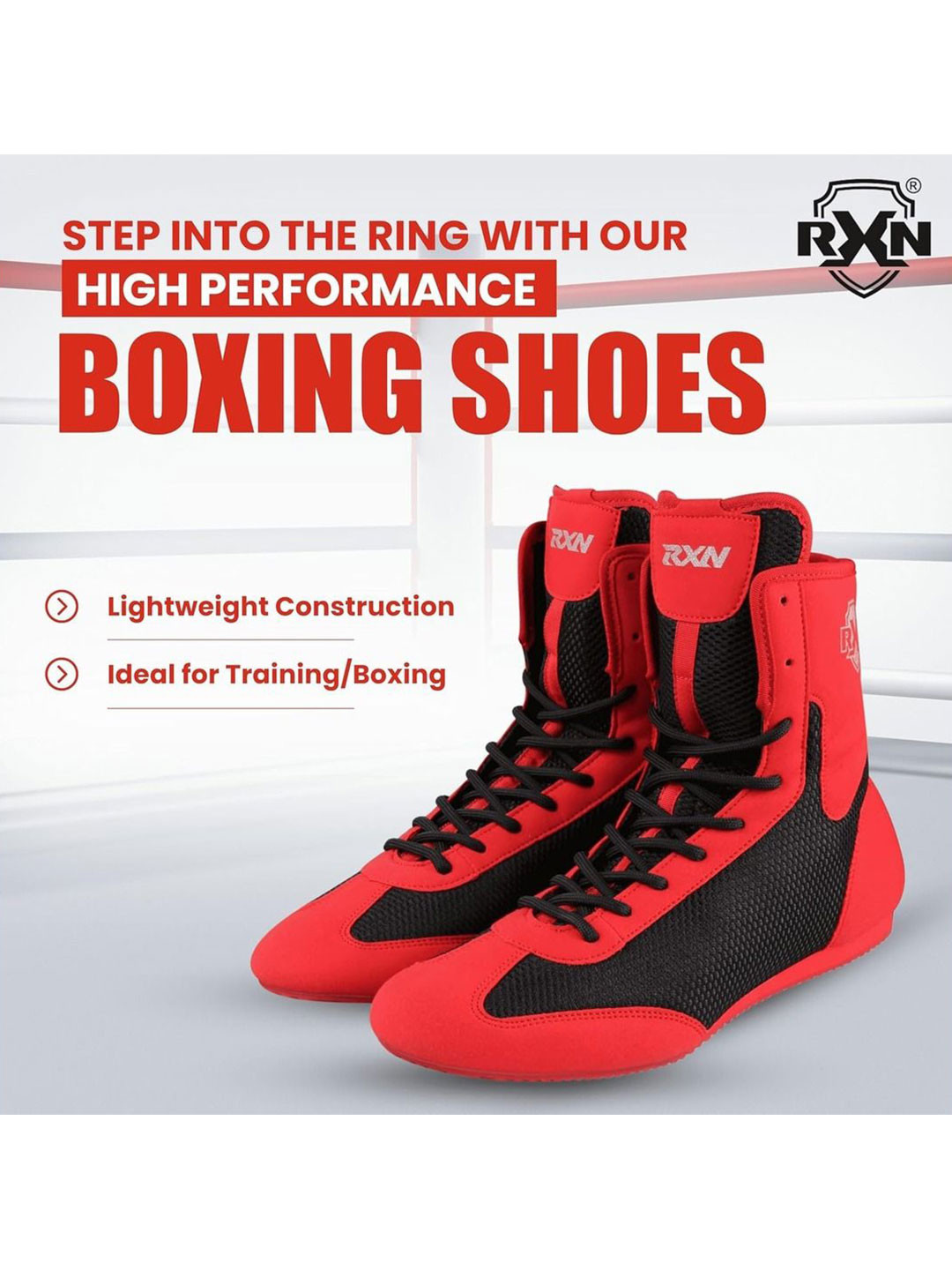 RXN Men Leather High-Top Training or Gym Non-Marking Shoes