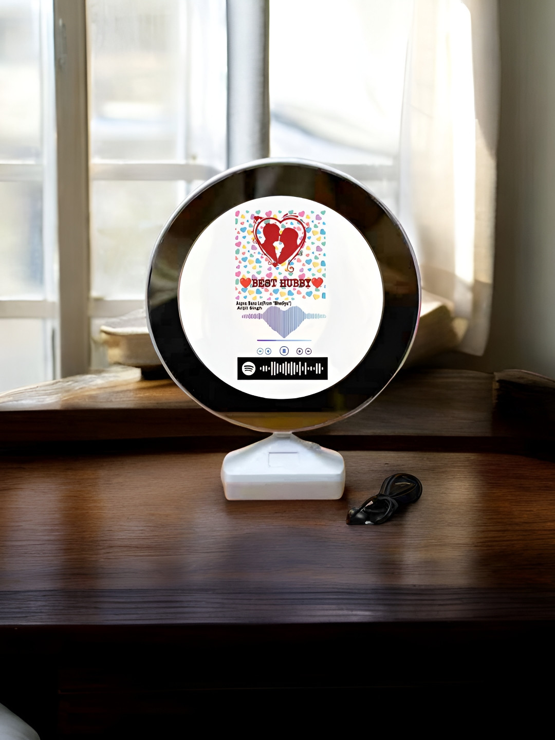 Anikmart White & Black Plastic LED Light Photo Frames With Song