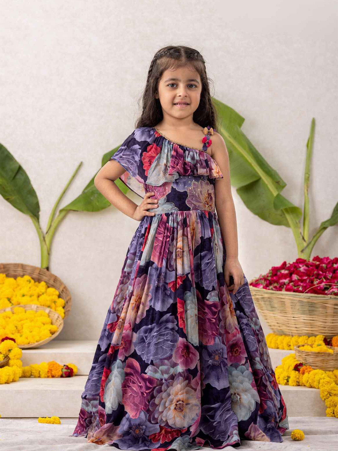 Lagorii Luxe Floral Print Maxi Dress