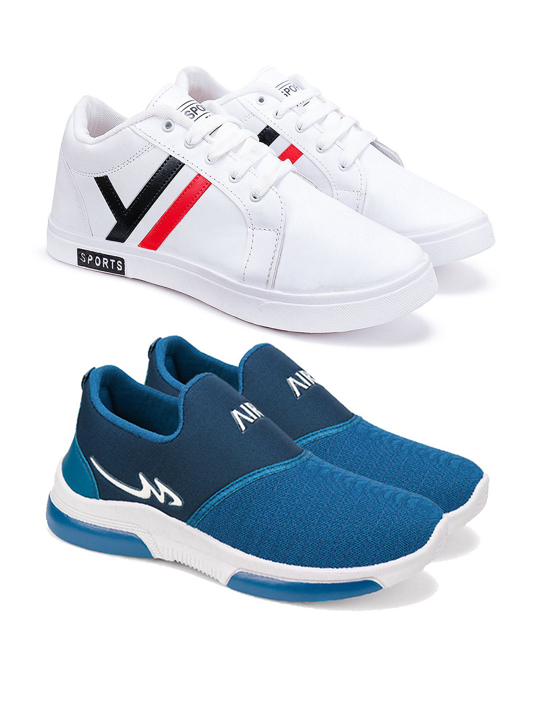 World Wear Footwear Men Mesh Lace-Ups Non-Marking  Running Shoes