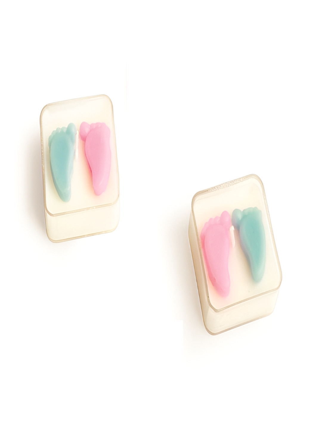 PROKART Square Baby Feet 2Pcs Smokeless 1 Wick Scented Solid Rectangle Regular Jar Candles