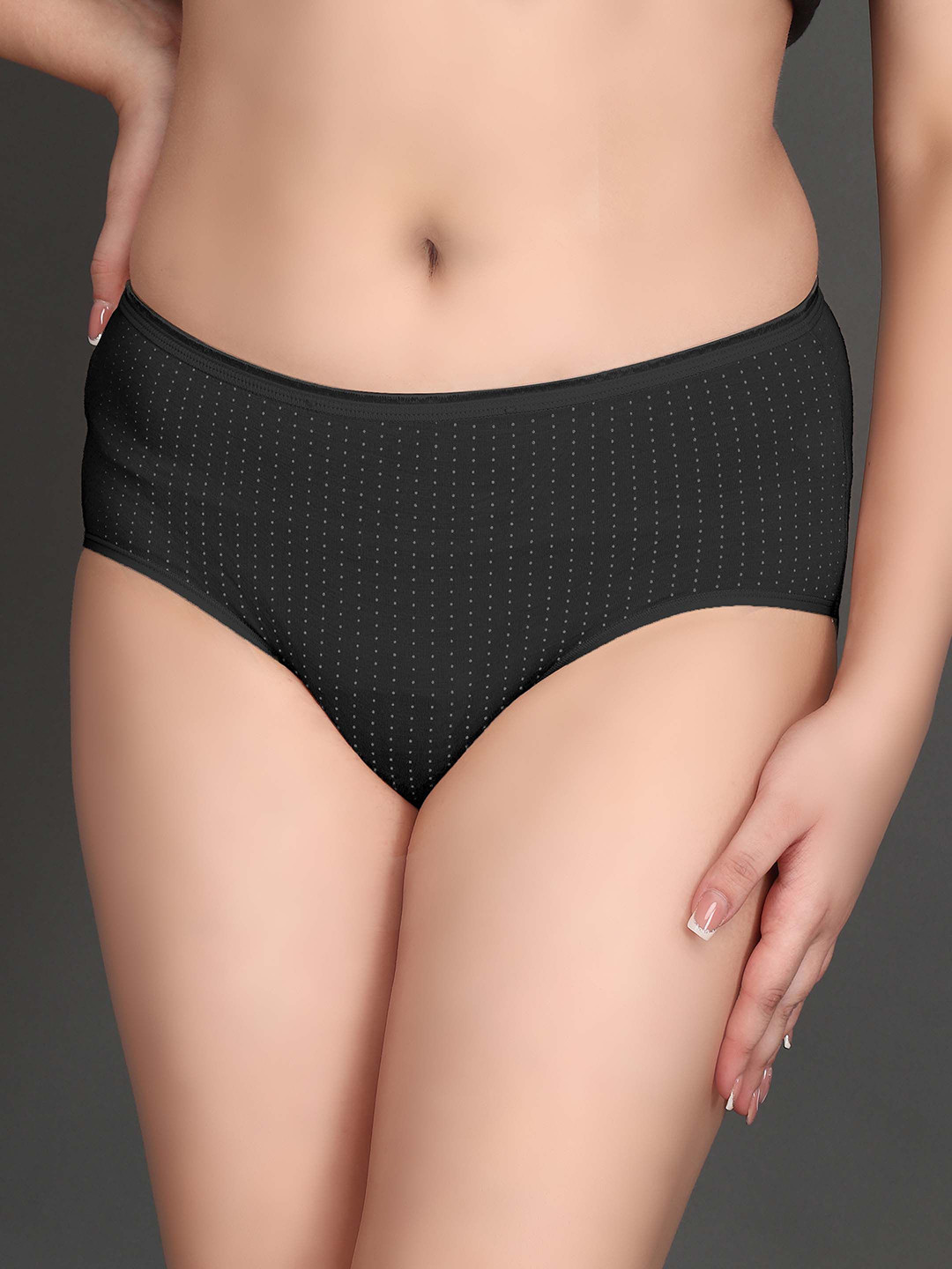 SHOPPY VILLA Printed Hipster Brief 6048-BLACK -S-PO1