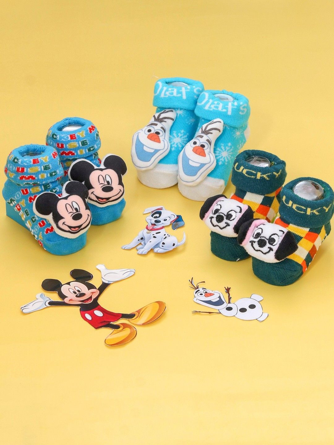 Yellow Bee Infant Boys Pack Of 3 Patterned 3D Ankle Length Socks