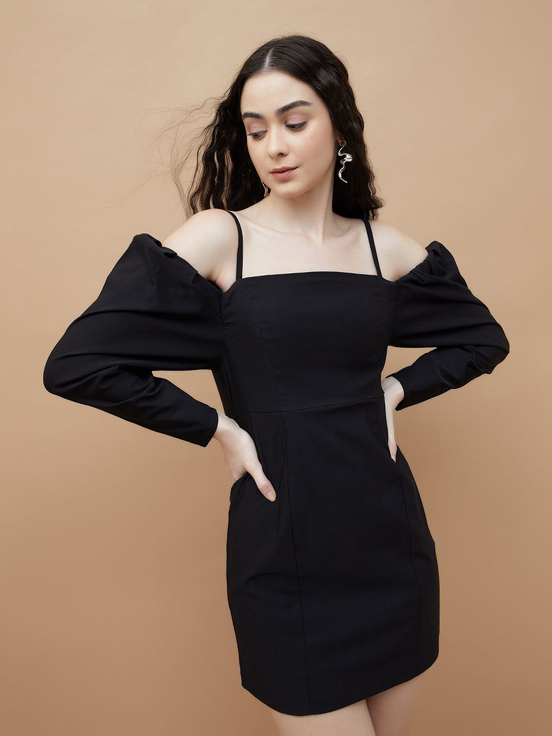 Ginger by Lifestyle Cold-Shoulder Sheath Mini Dress