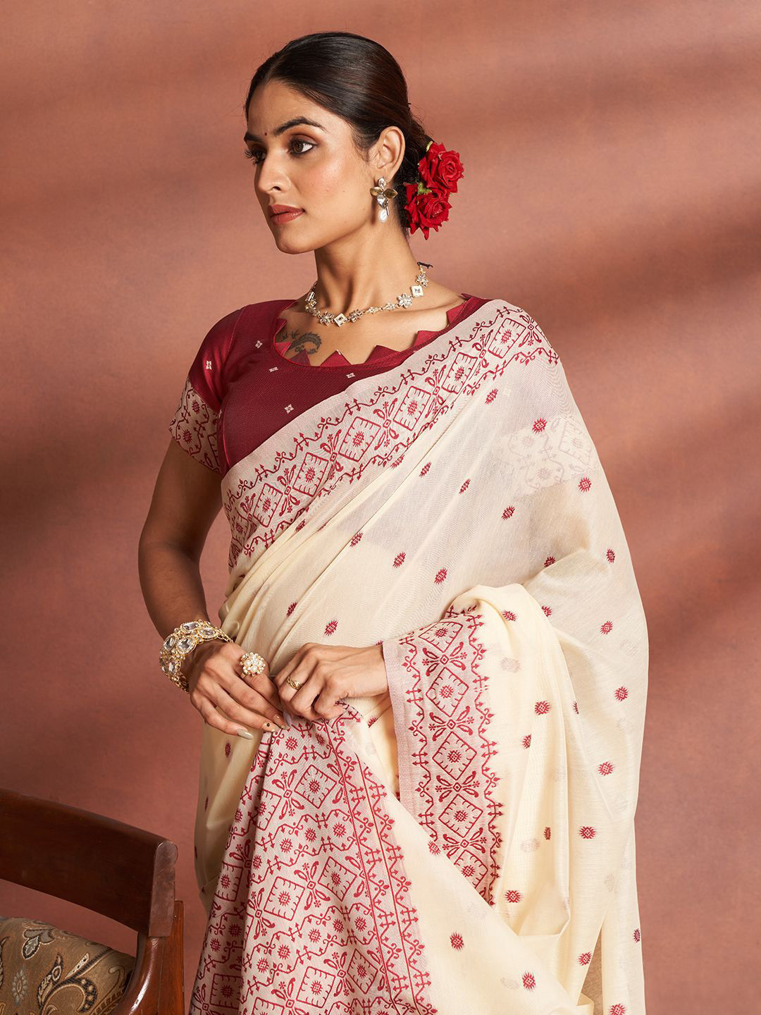 SARHAEthnic Motifs Chanderi Saree