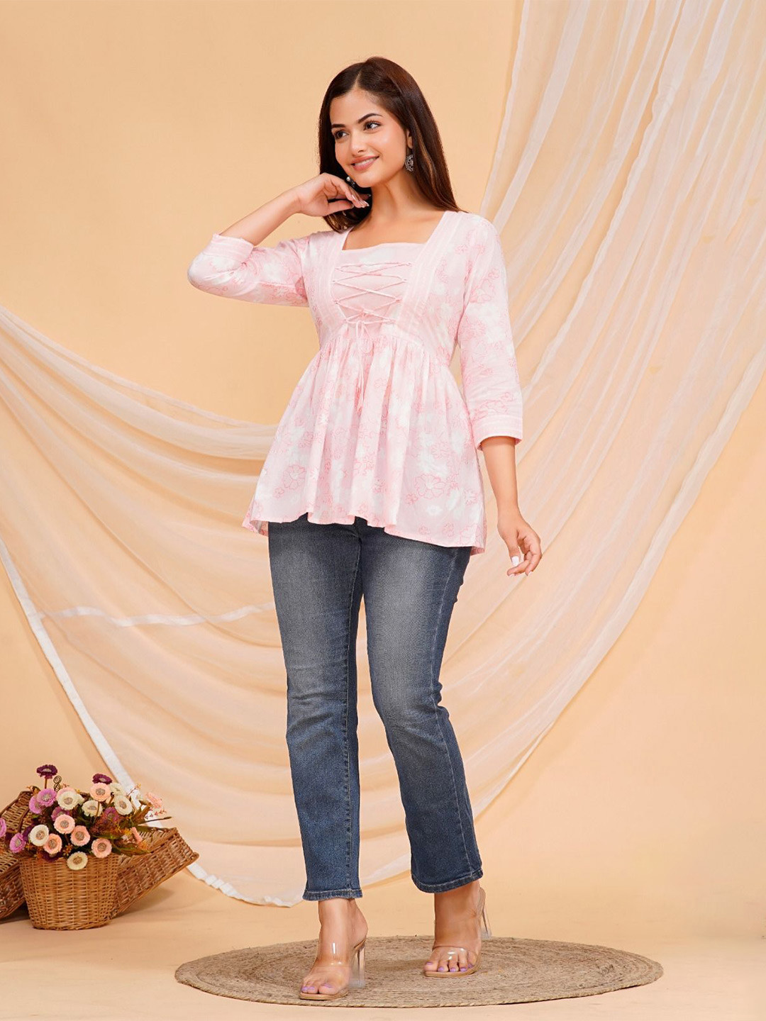 JAGNA Women Premium Pink Cotton Top Soft & Stylish