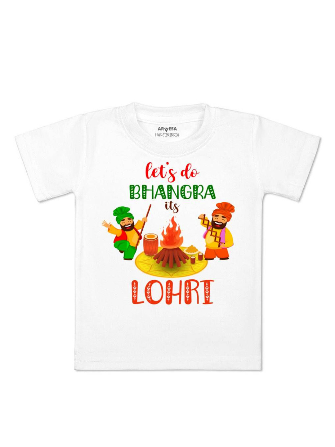 Arvesa It'S Bhangra It Is Lohri Printed Kids Unisex T-shirt