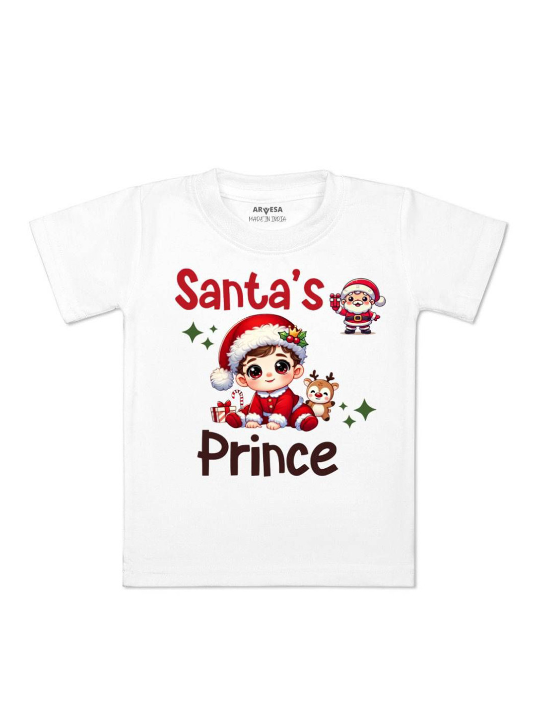 Arvesa Santas Prince Printed Kids Unisex T-shirt