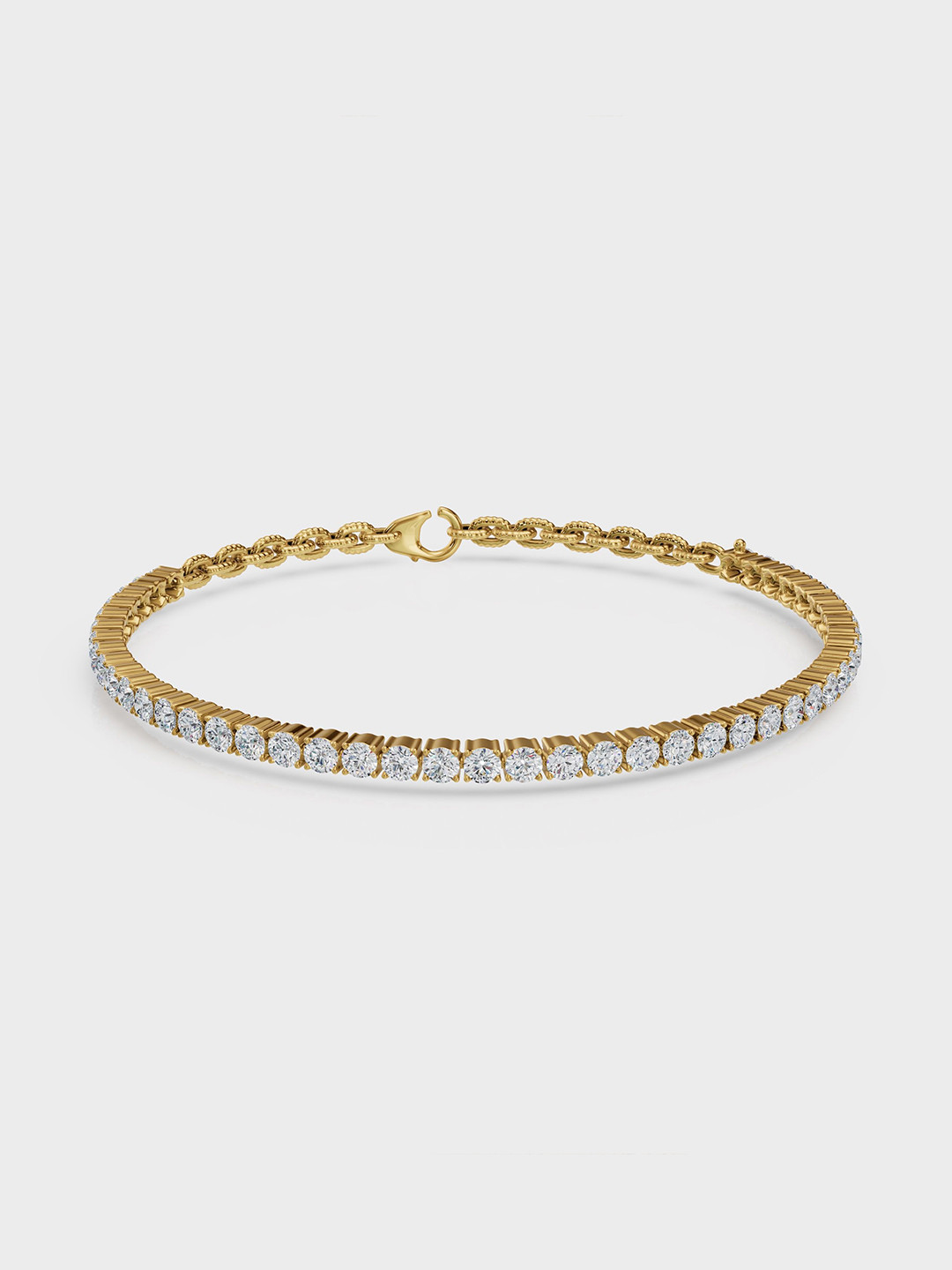 Anushka Jain Jewellery Women 925 Sterling Silver Gold-Plated CZ Mini Tennis Link Bracelet