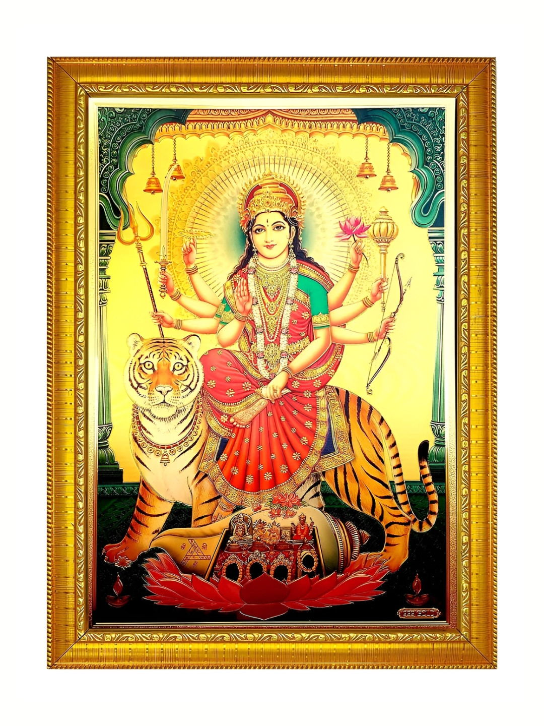 ADA Handicraft Gold-Toned & Red  Wood Wall Photo Frames