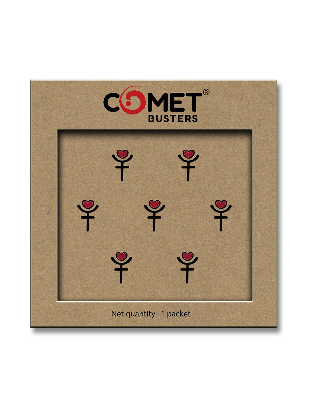Comet Busters Traditional Designer Bindi - Maroon & Black