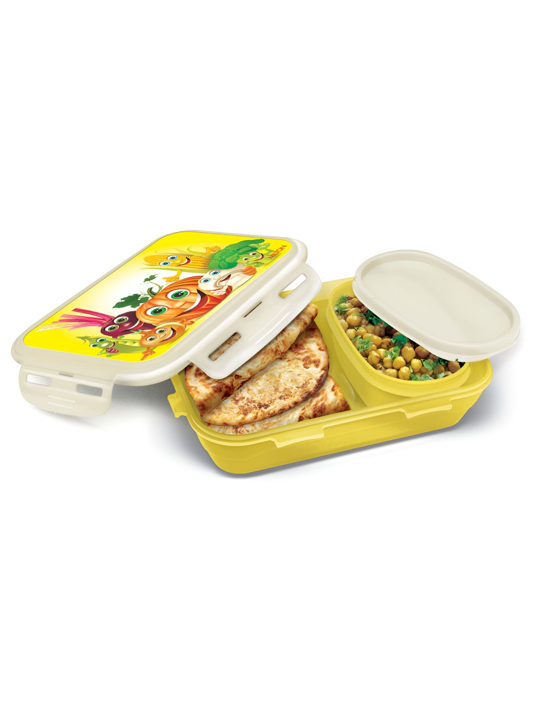 Milton Fun Treat Conversational Plastic Dishwasher Safe 2PCs Lunch Box With Spoon and Fork