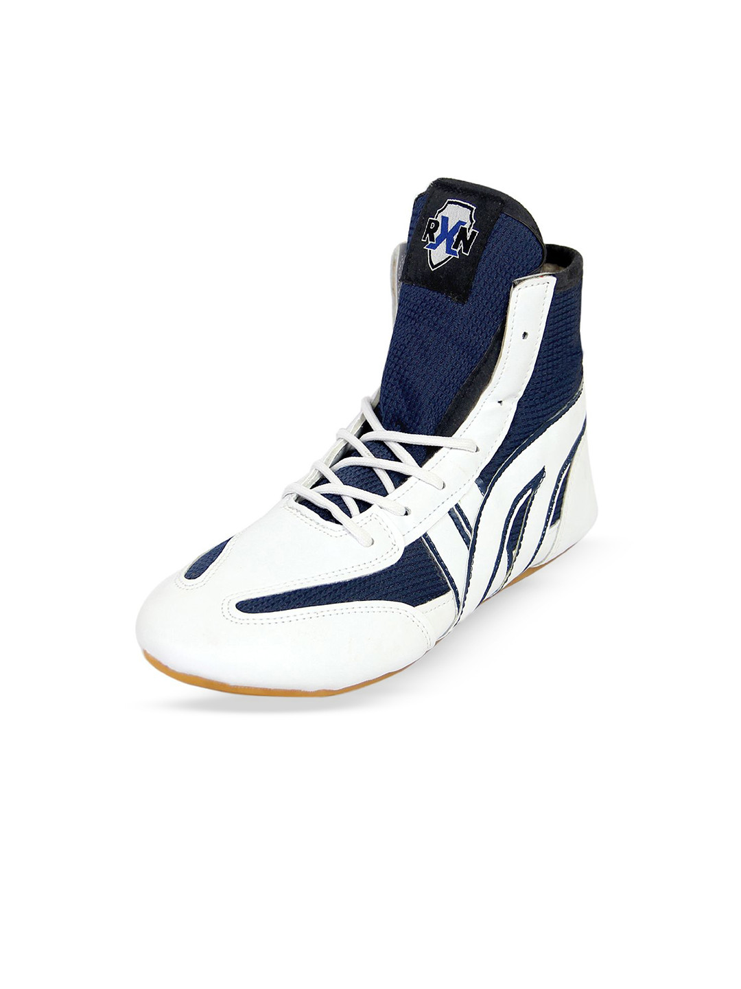 RXN Men Leather High-Top Lace-Ups Non-Marking Boxing and Combat Sports Shoes