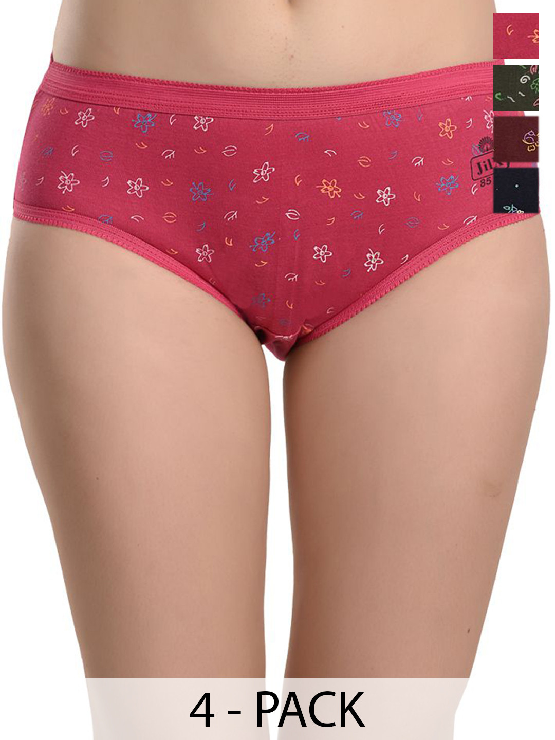 JIL X Pack Of 7 Printed Cotton Hipster Briefs MY-JILX-PRINT-OE-6PC-MultiColor