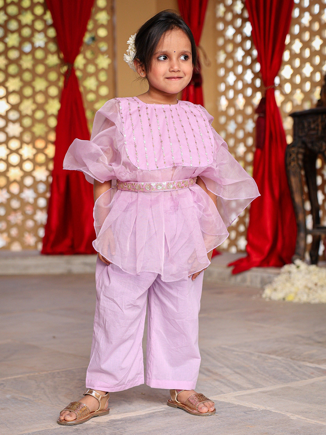 Thread & Button Girls Sunshine Sequin Kaftan Set