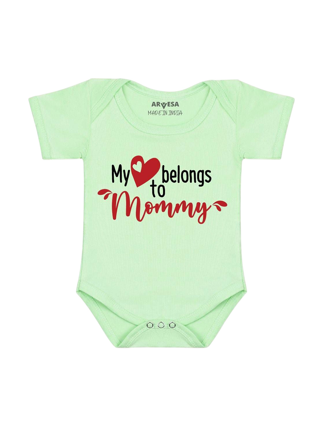 Arvesa Kids My Heart Beling To Mommy Printed Bodysuit
