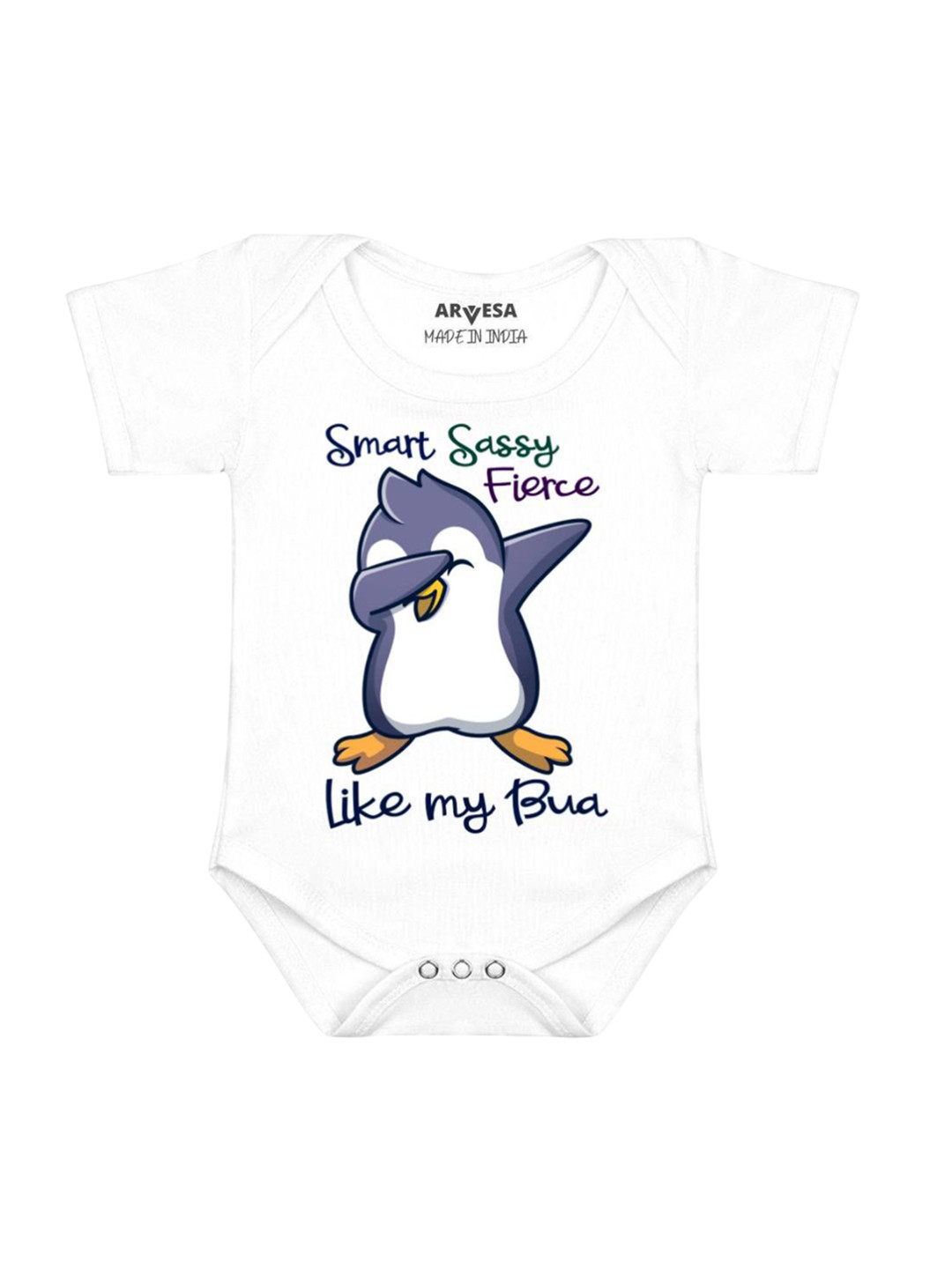 Arvesa Kids Smart Sassy Like My Bua Printed Bodysuit