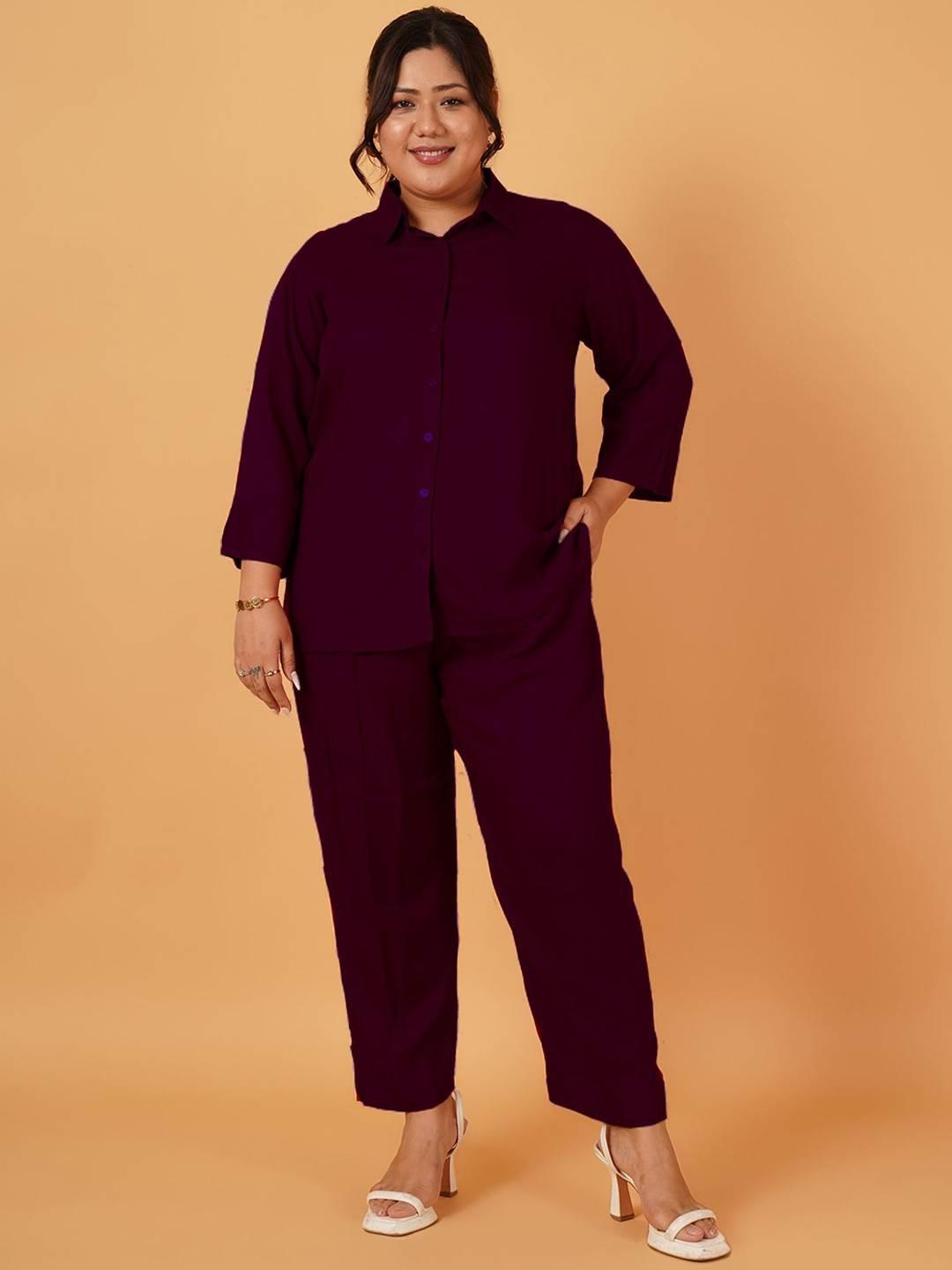 ANGOORI FASHION Shirt Collar Pluse Size Shirt & Trousers