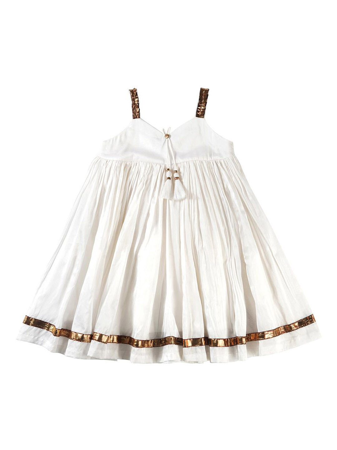 EARTHY TWEENS Girls Pearl Elegance Chanderi Dress