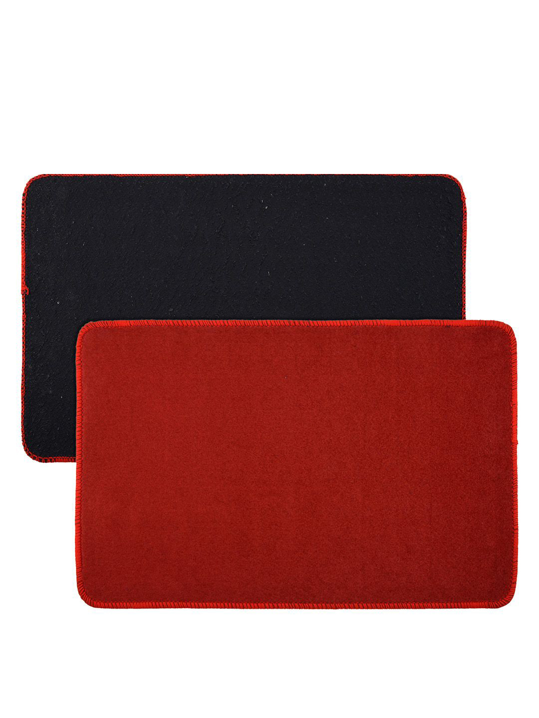 Kuber Industries Red & Black Woollen Entrance Door Mat