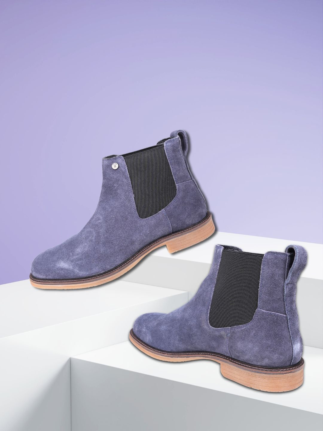 EZOK Men Leather Slip On Boots