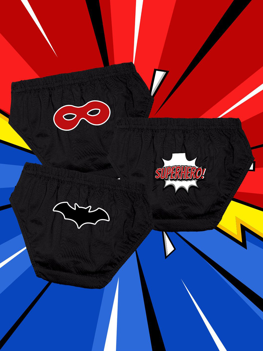 NUSYL Boys Pack Of 3 Printed Mid Rise Basic Briefs - NUBCBRFPO3.0160