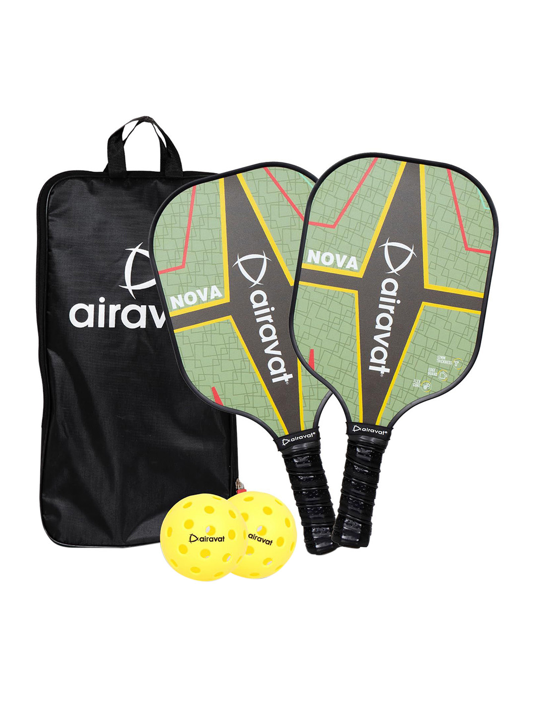 AIRAVAT 4-Pcs Printed Nova Pickleball Paddle Set