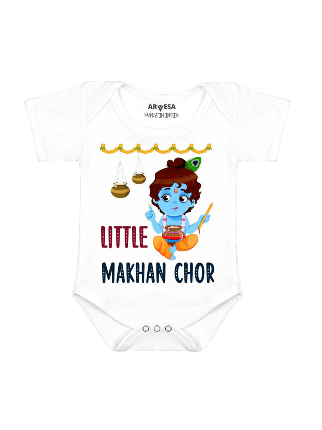 Arvesa First Janmashtami Printed Baby Romper