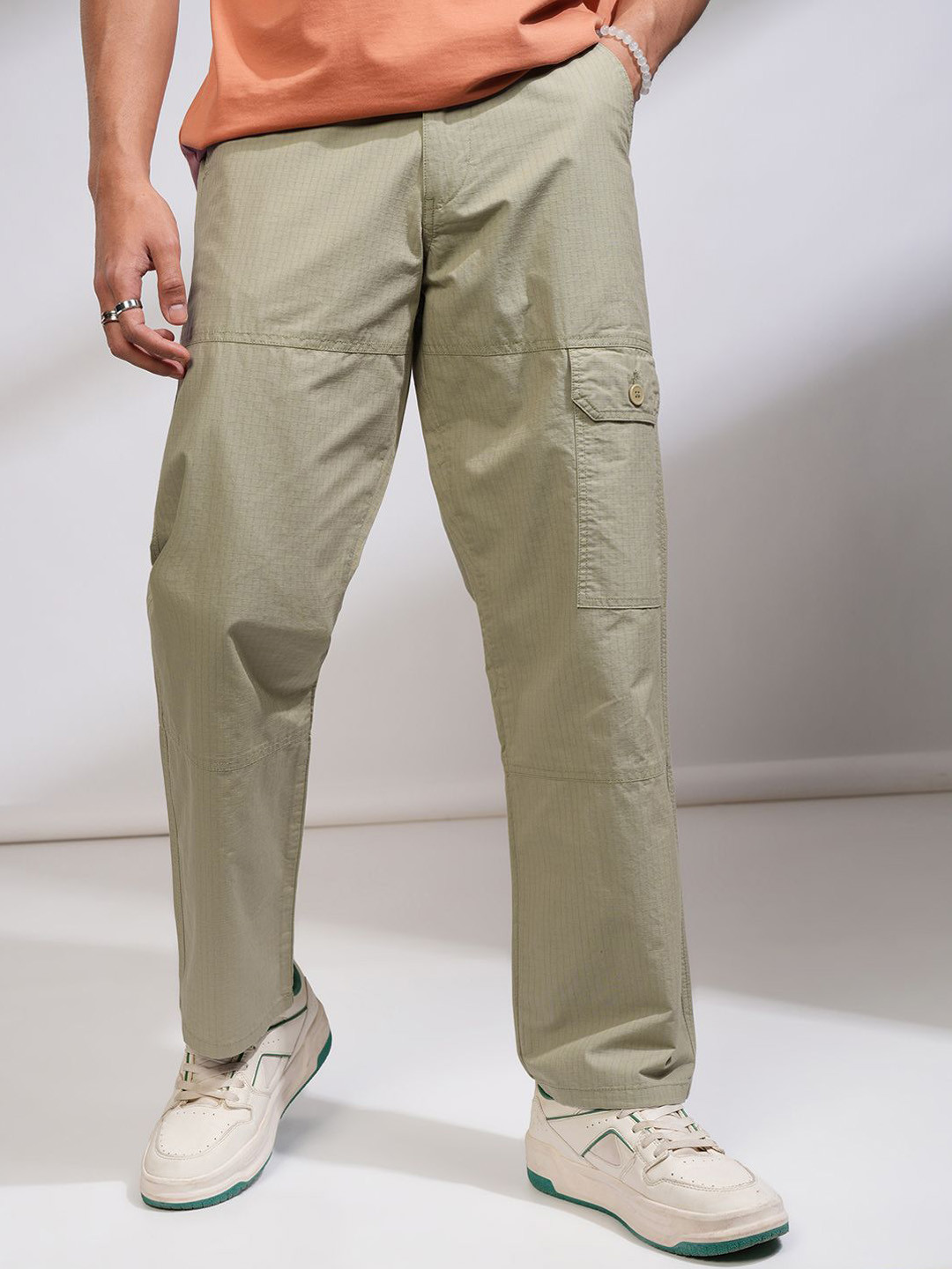 HIGHLANDER Men Ribstop Dobby Multi Pocket Cargo Pant