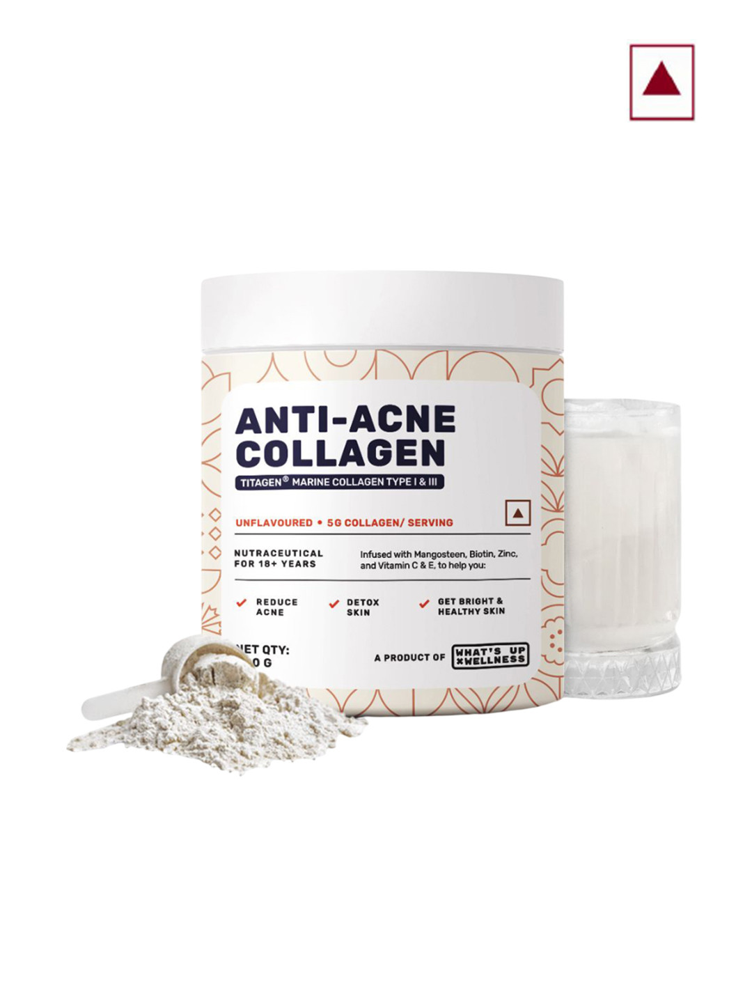 What's Up Wellness Anti-Acne Collagen Powder With Titagen Marine I & III 80g - Unflavour