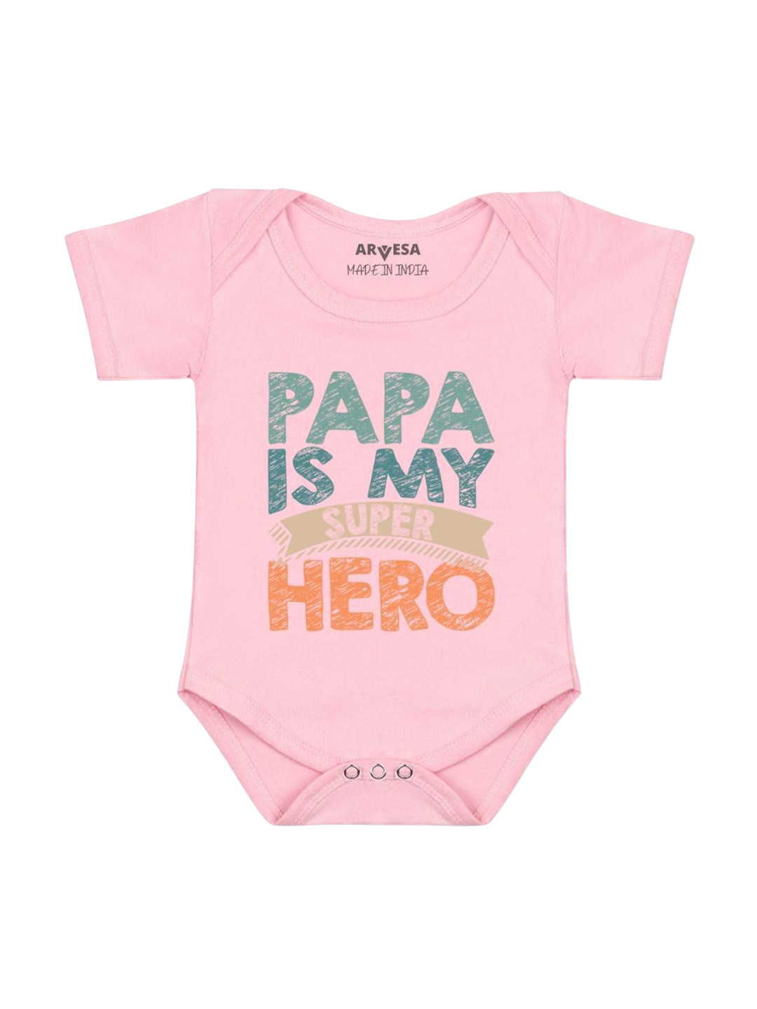Arvesa Unisex Papa Is My Super Hero Printed Bodysuit