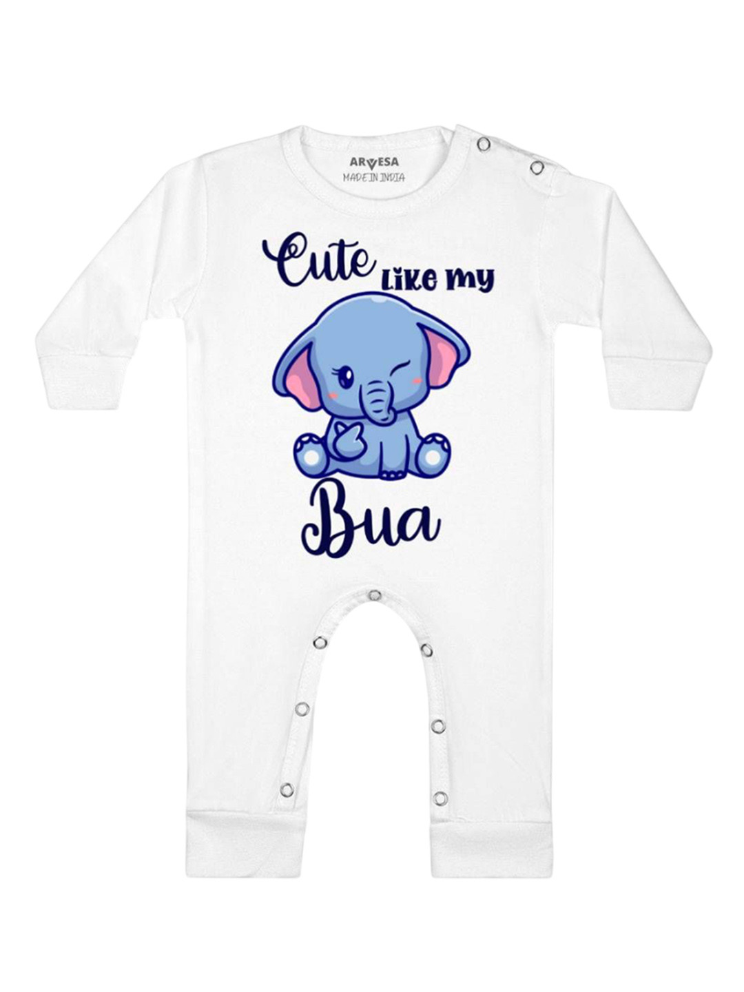 Arvesa Kids Cute Like My Bua Printed Baby Bodysuit