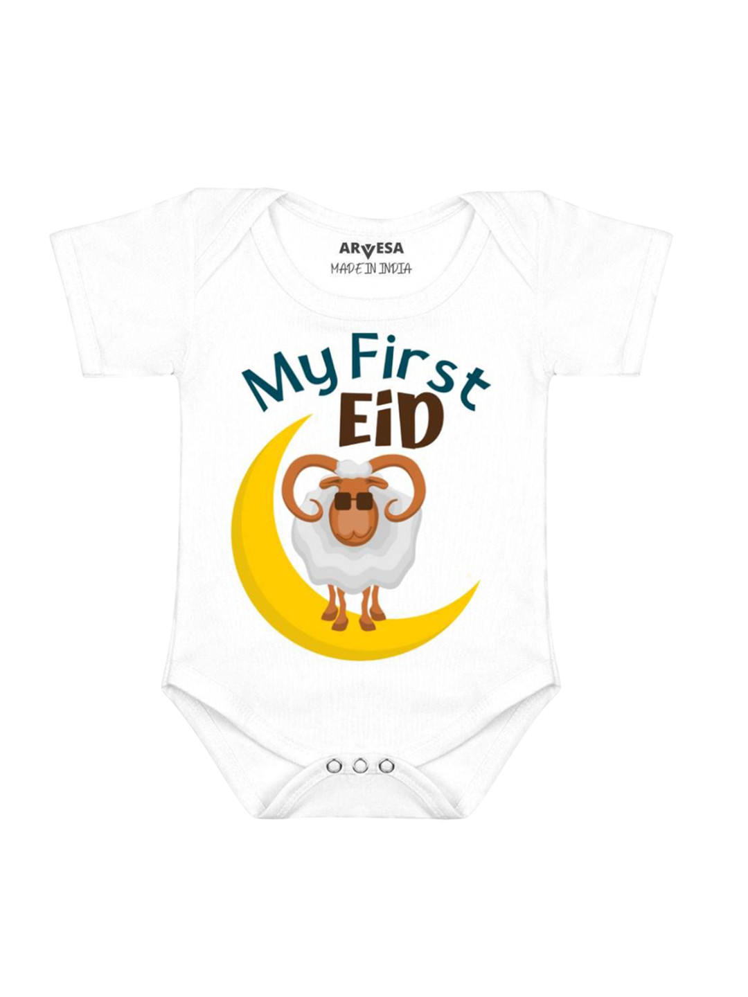 Arvesa First Bakra Eid Printed Baby Romper