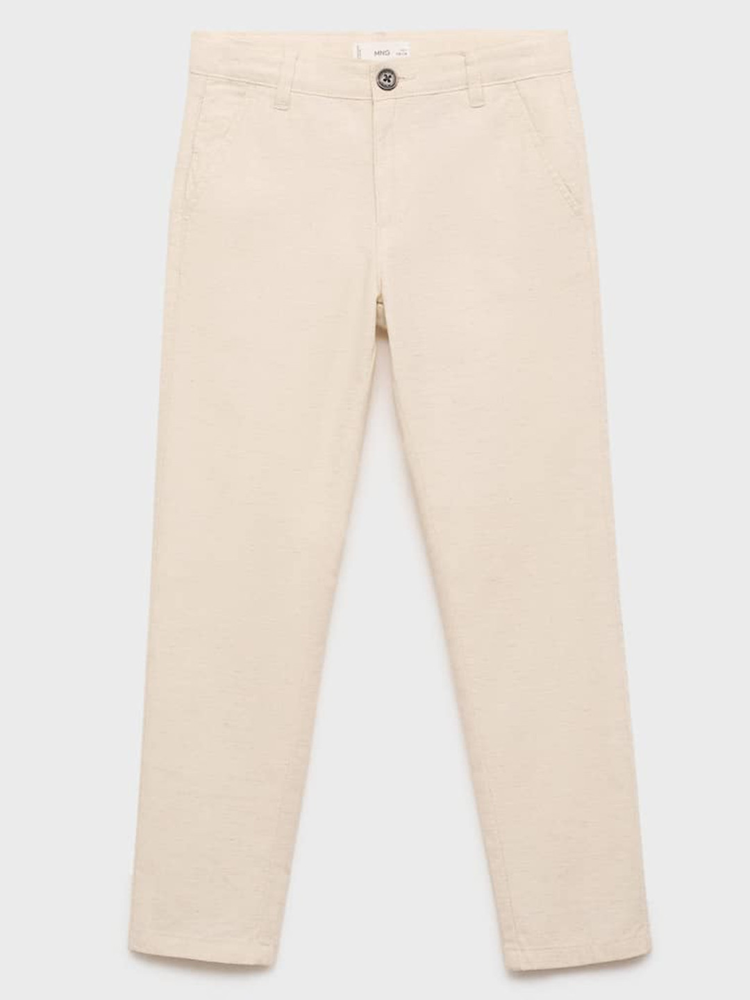 Mango Kids Boys Cotton-Linen Chinos Trousers