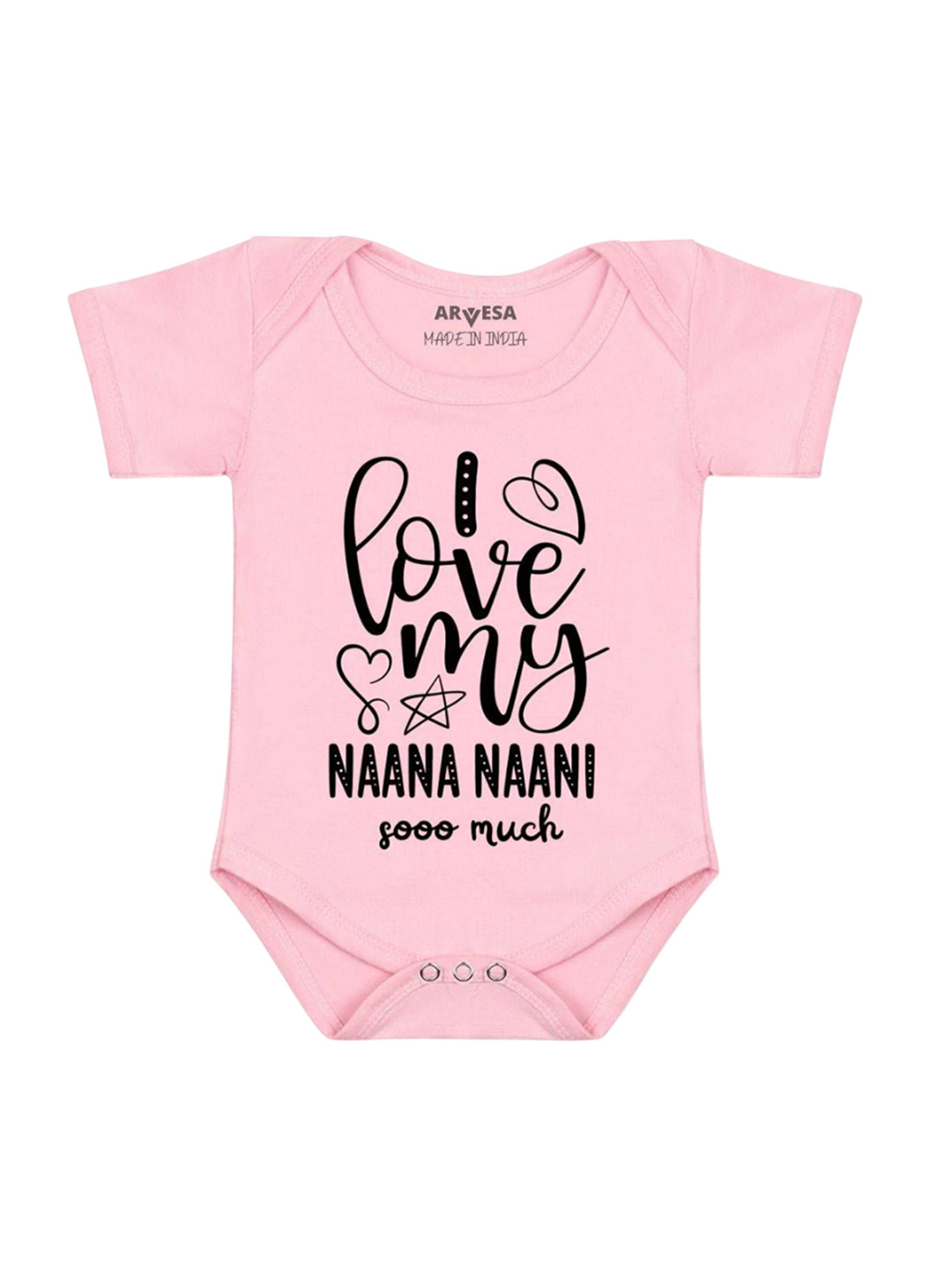 Arvesa  Kids I Love My Nana Nani So Much Printed Bodysuit