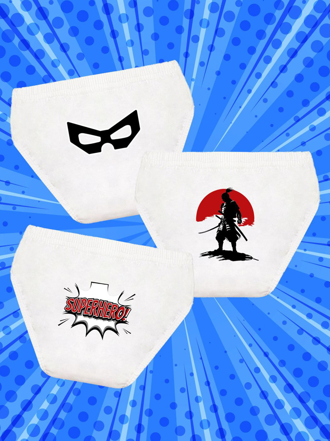 NUSYL Boys Pack Of 3 Printed Mid Rise Basic Briefs - NUBCBRFPO3.0170