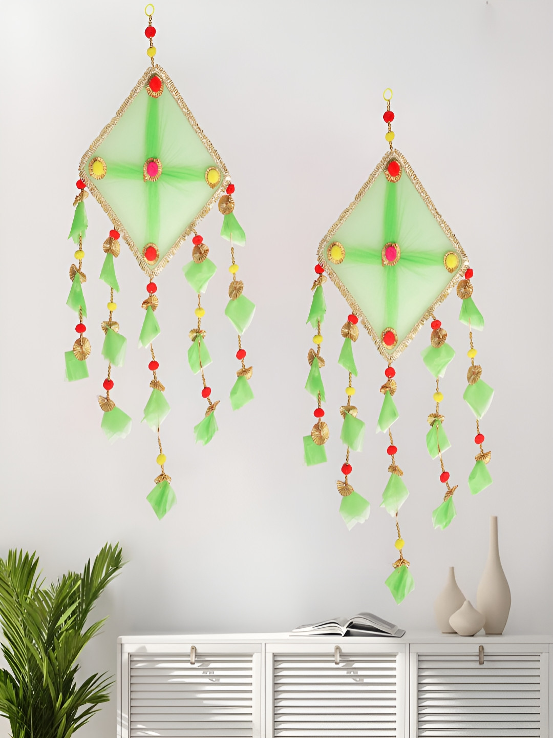 PROKART Kite Fabric Tasselled Hanging Hall Tapestries & Macrame-13.4In