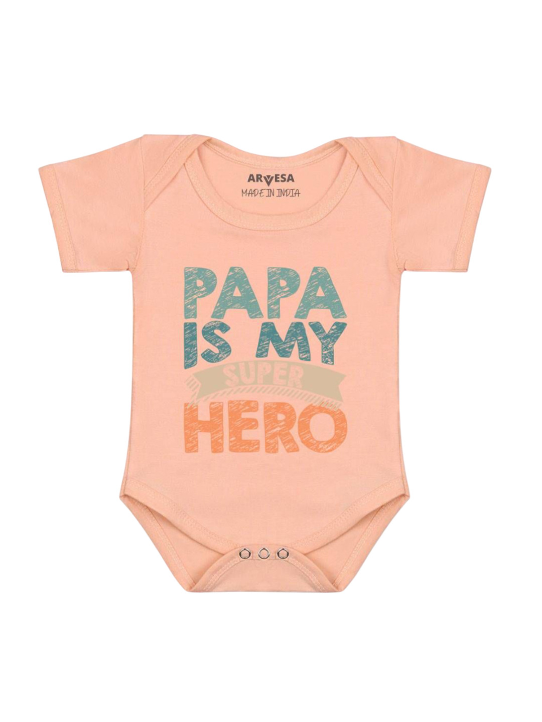 Arvesa Kids Papa Is My Super Hero Printed Bodysuit