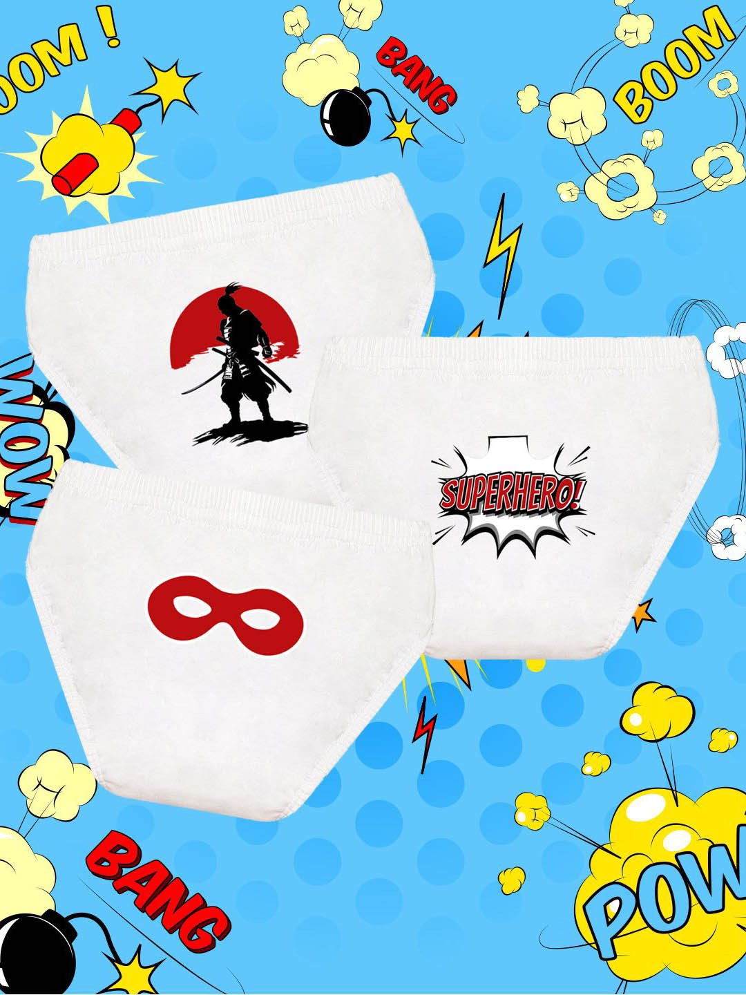 NUSYL Boys Pack Of 3 Printed Cotton Mid Rise Basic Briefs - NUBCBRFPO3.0174