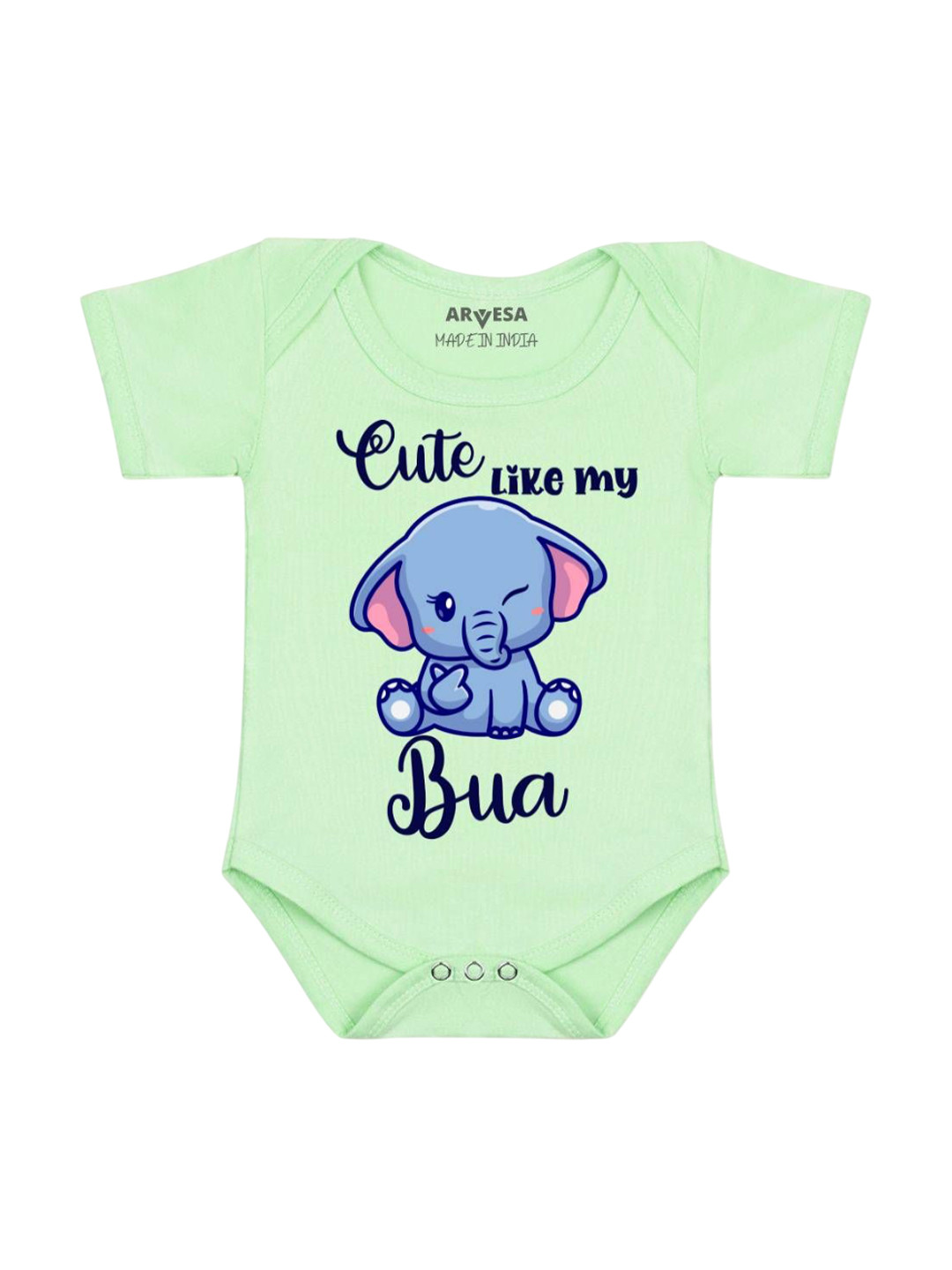 Arvesa Infants Kids Cute Like My Bua Printed Cotton Bodysuit