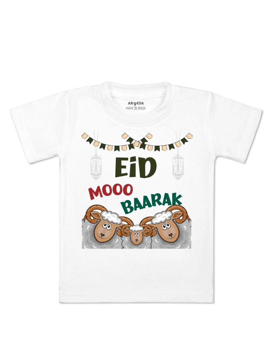 Arvesa Eid Mooo Baarak Printed Kids Unisex T-shirt