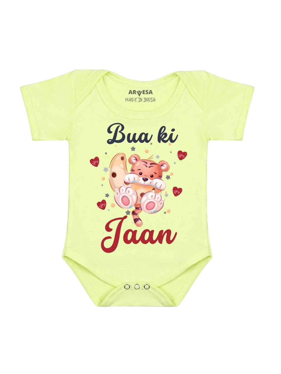 Arvesa Kids Bua Ki Jaan Printed Envelope Neck Short Sleeves Bodysuit