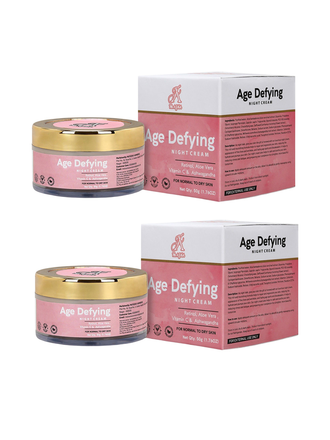 7THAJMA Set Of 2 Age Defying Night Cream With Vitamin C - 50 g Each