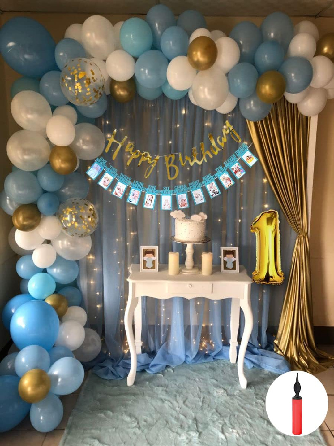 Special You 77 Pcs Blue & White Balloons Festive Decor