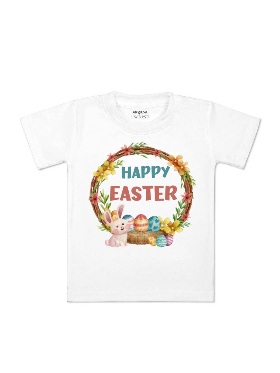 Arvesa Happy Easter Printed Kids Unisex T-shirt
